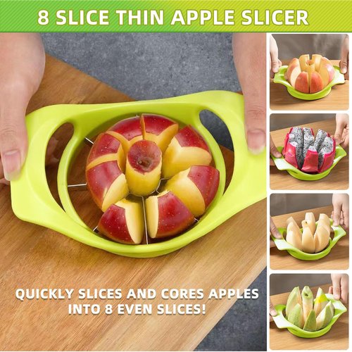 13Pcs Melon Baller Spoon Set,4 in 1 Stainless Steel Fruit Scooper Seed Remover Cutter, Peeler, 3 in 1 Avocado Slicer Tool,Fruit Cutters Shapes, Apple Slicer and Corer,Watermelon Knife,Green