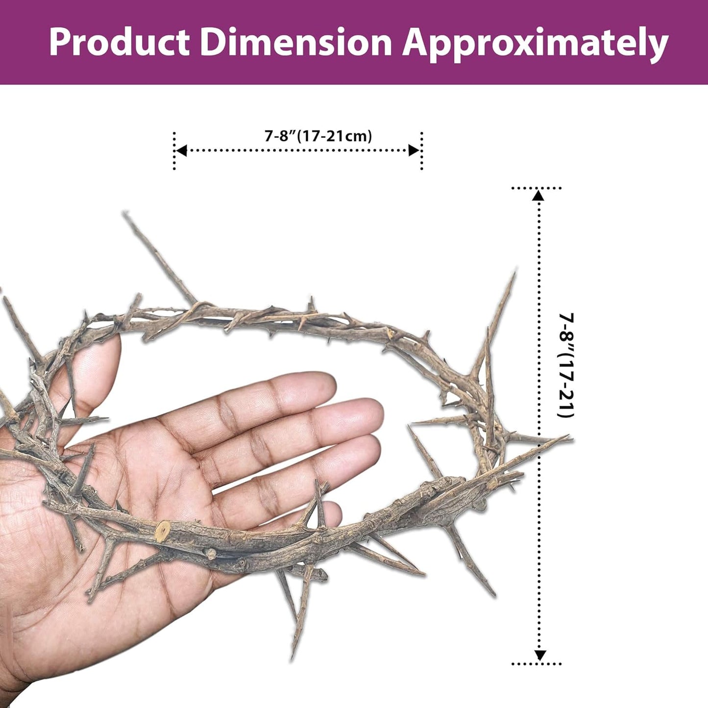 ZULUF Crown of Thorns Ornament - Authentic 7.5" Holy Land Gift Box from Bethlehem | Passion of Christ