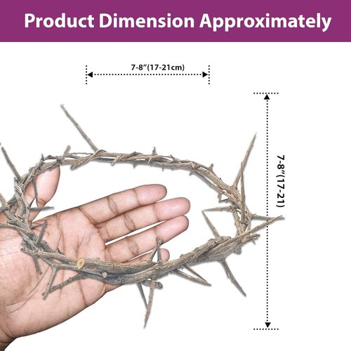 Jerusalem Authentic Biblical Crown of Thorns - Lifesize with Box & Zuluf Certificate | Religious Easter Décor & Christmas Wall Art