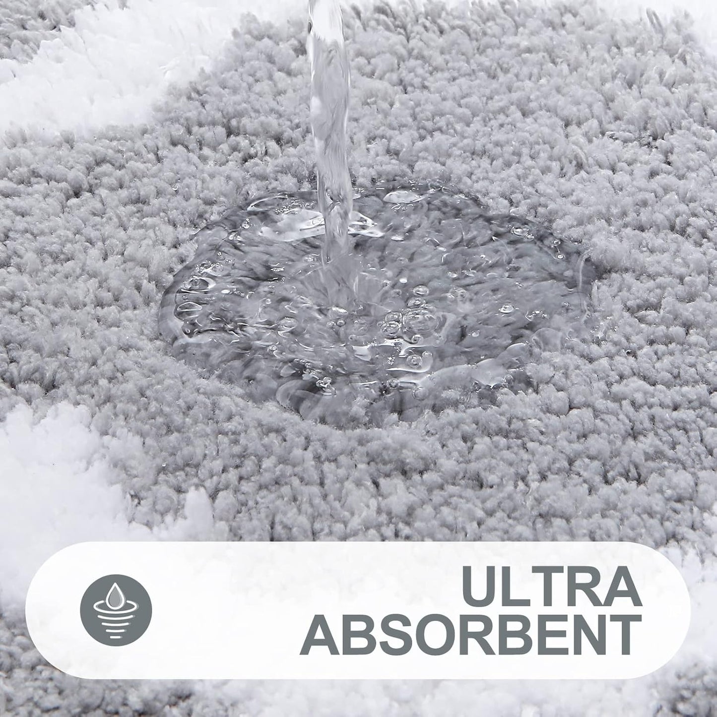 OLANLY Bathroom Rugs - Soft, Absorbent Microfiber Non-Slip Mats | 24x16 Inches, Grey Color
