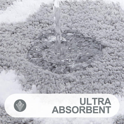 OLANLY Bathroom Rugs - Soft, Absorbent Microfiber Non-Slip Mats | 24x16 Inches, Grey Color