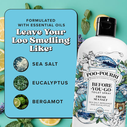 Poo~Pourri 16oz Fresh Sea Salt | Odor Eliminating Spray for Home Freshness