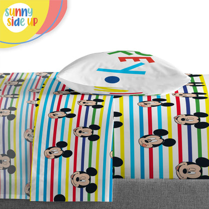 Sunny Side Up Disney Mickey Mouse Twin Comforter Set - 5 Piece Kids Bedding Includes Comforter, Sheets & Pillow Cover - Super Soft Microfiber Bed Set
