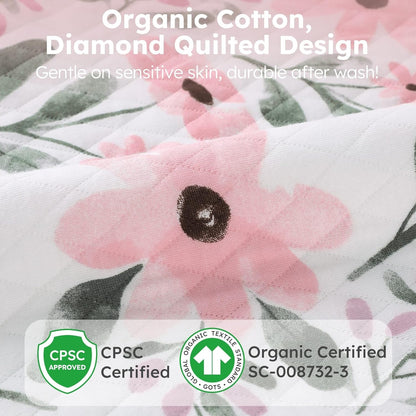 Yoofoss Baby Sleep Sack - Organic Cotton Wearable Blanket for Infants 6-12 Months | 1.0 Tog, Long Sleeve, 2-Way Zipper