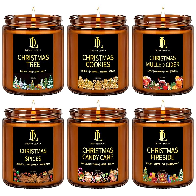 Christmas Candles Set – 6-Soy Candle Pack with Gift Box, 42oz – Variation: Christmas Candles-3+6 Pack