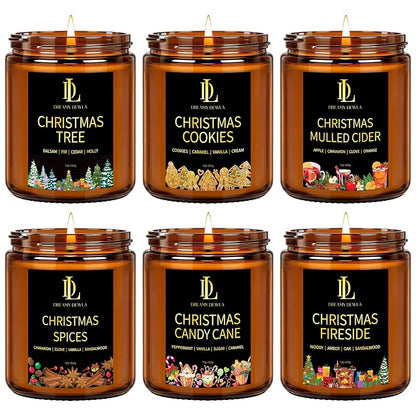 Christmas Candles Set – 6-Soy Candle Pack with Gift Box, 42oz – Variation: Christmas Candles-3+6 Pack