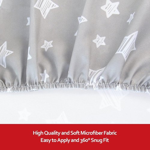 Crib Sheets for Boys or Girls - Soft & Breathable Fitted Sheets | 2-Pack for Standard Crib & Toddler Mattresses - Grey & White