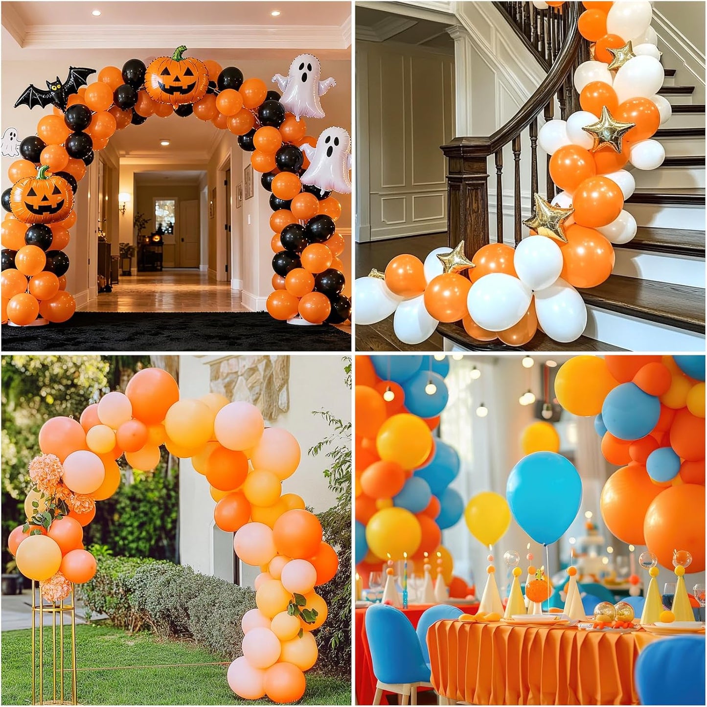 RUBFAC Orange Balloon Arch Kit - 129pcs in Various Sizes for Halloween & Thanksgiving Decor | Burnt Orange