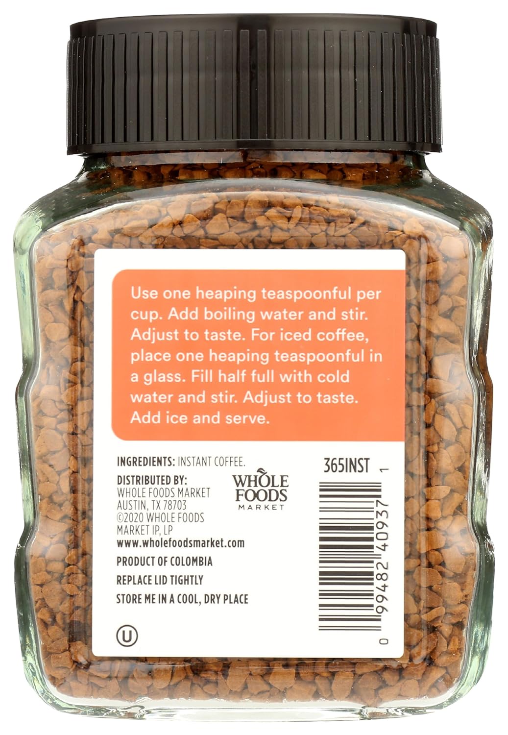 365 by Whole Foods Market - Dark Roast Instant Coffee - Rich Flavor, 3.5 Ounce