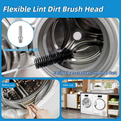 Skiennix Dryer Vent Cleaning Brush Kit - 15 Feet Flexible Nylon Rod for Lint Removal | Multi-Purpose Chimney & Vent Brush