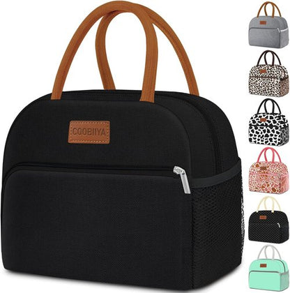 Coobiiya Insulated Lunch Box - Leakproof & Reusable Tote Bag for Work | Compact 10L, Black