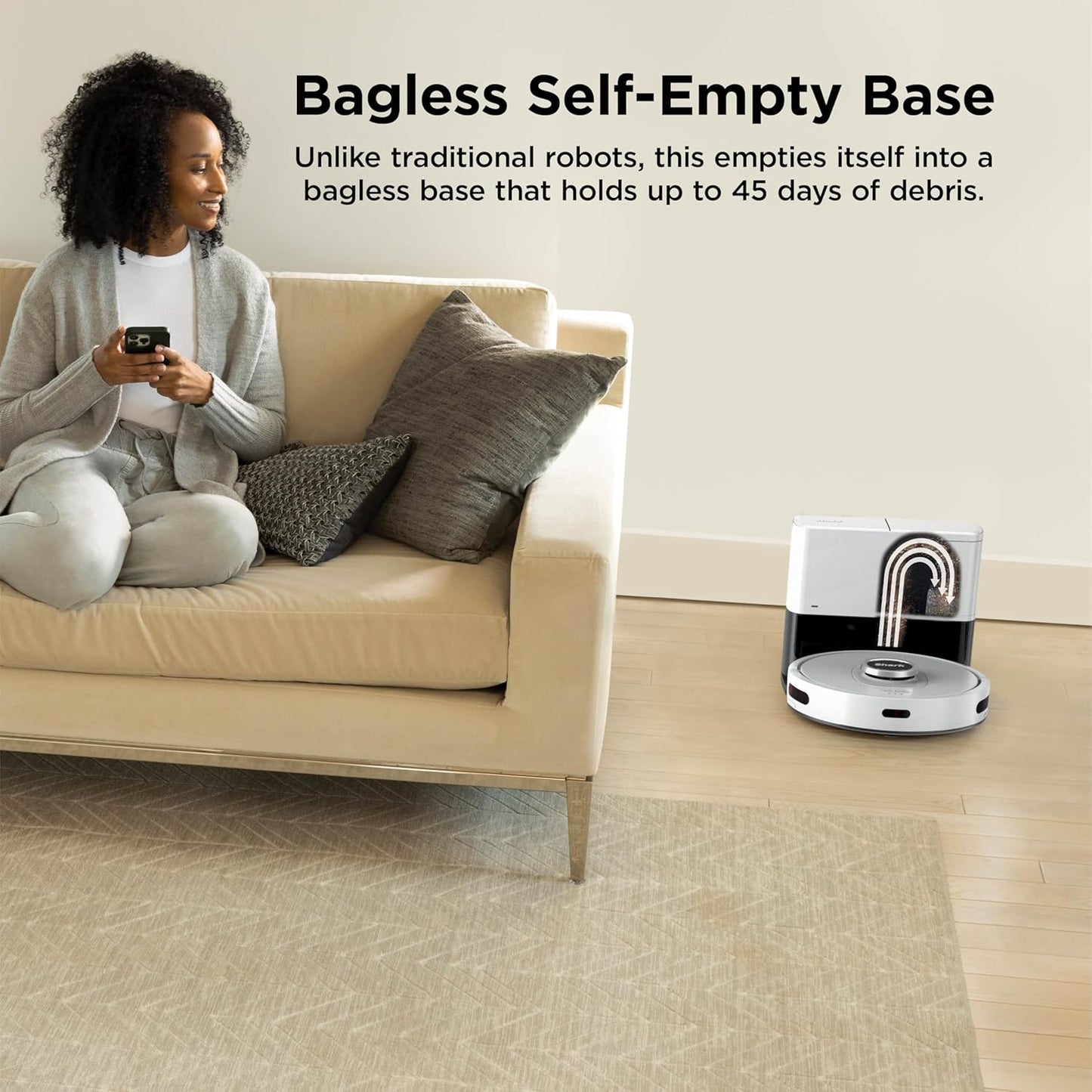 Shark Matrix Clean Robot Vacuum - Powerful Suction for Pet Hair & Hard Floors | Self-Empty Base | Cool Grey