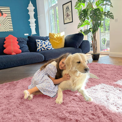 OLANLY 2x8 Soft Fluffy Machine Washable Runner Rug - Perfect for Hallways & Bedrooms | Pale Pink
