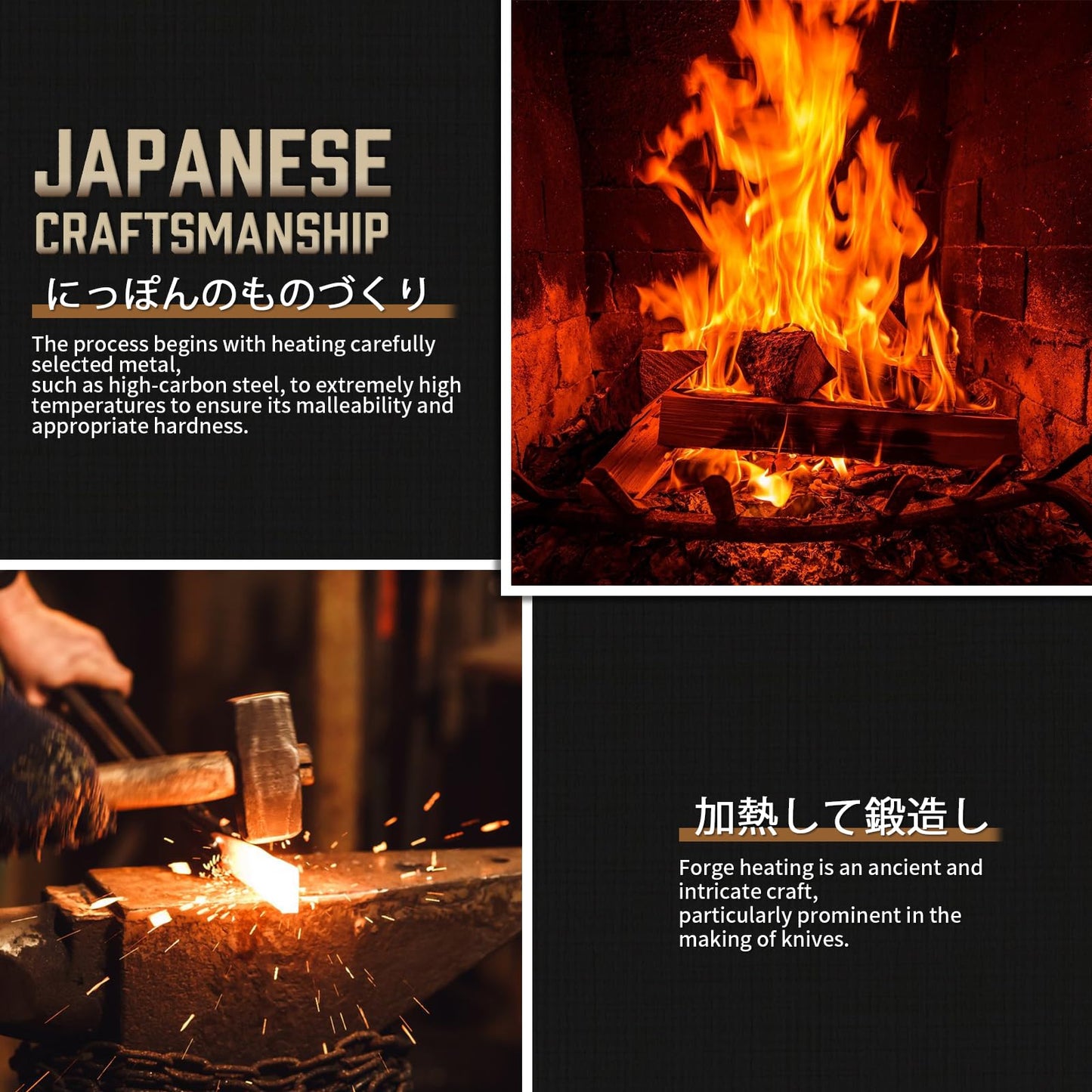 TIJERAS Butcher Knife Set, 3PCS Hand Forged Chef Knife Set, Serbian Chef Knife & Meat Cleaver Knife & Nakiri Knife, BBQ Knife Set for Meat Cutting, Japanese Men Camping Knife Set for Cooking