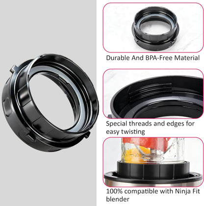 Ninja Nutri Pro BN401 Blender Adapter | Blend Directly in Glass Jar - Dishwasher Safe Attachment