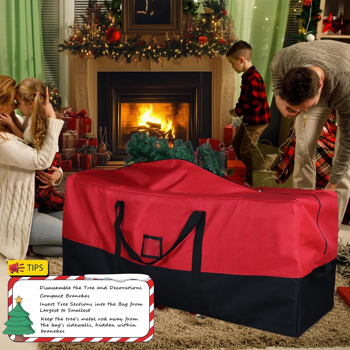 Christmas Tree Storage Bag - Heavy-Duty Waterproof Design for 9 Ft Trees | Reinforced Handles & Dual Zippers