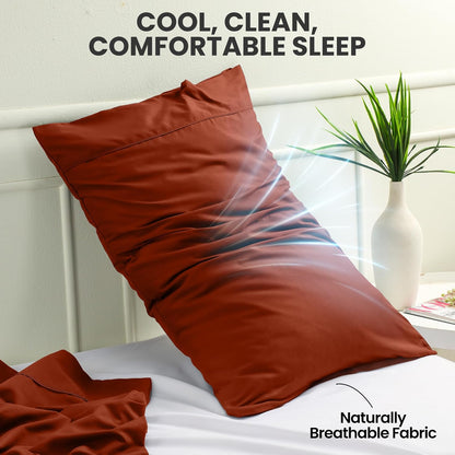 Utopia Bedding Queen Pillow Cases | Soft Brushed Microfiber - 2 Pack, Envelope Closure, 20 x 30 Inches (Orange)