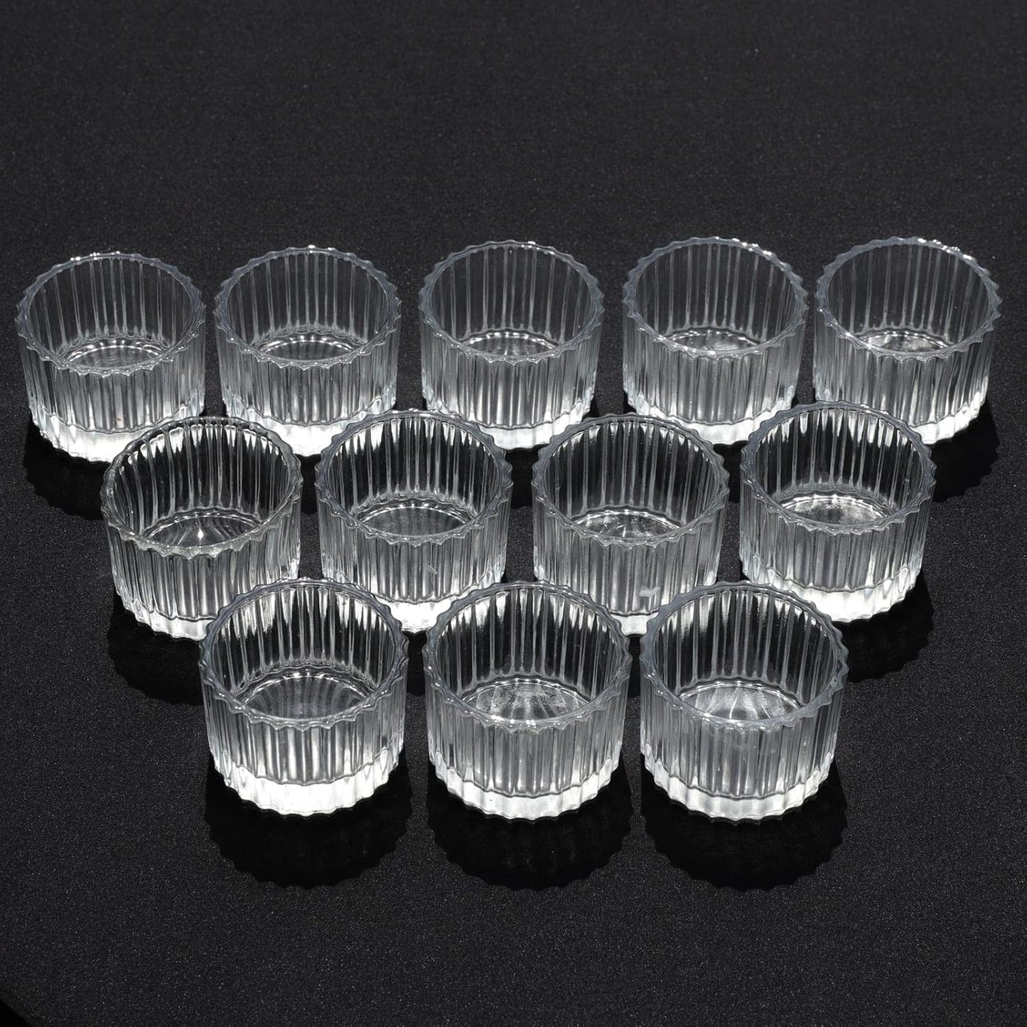 VOHO Clear Tealight Candle Holders - Set of 12 Glass Holders for Weddings & Home Decor (2'' x 1.4'')