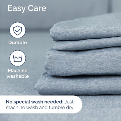 Skiennix Cal King Size 4-Piece Sheet Set - Comfy Cooling Bed Sheets | Hotel Luxury Bedding - Blue