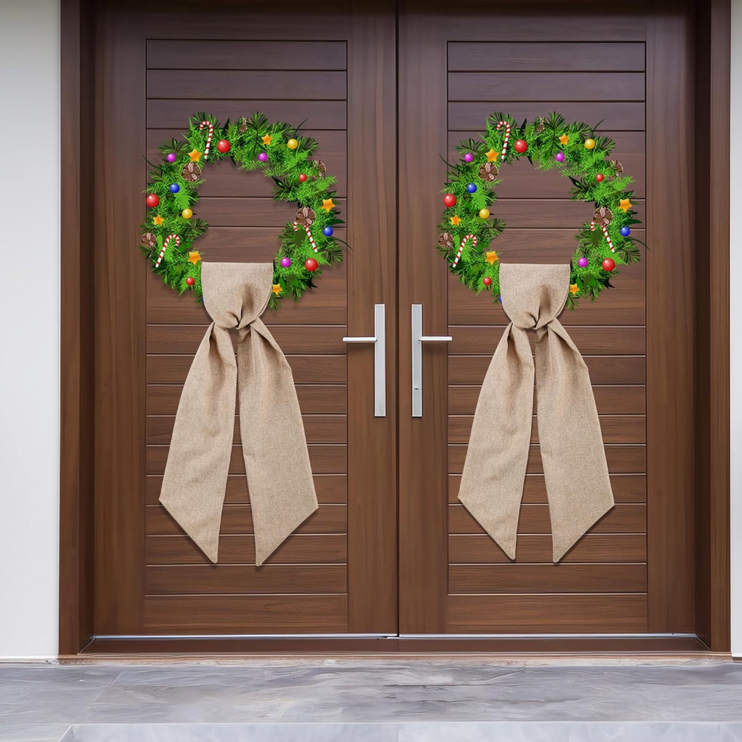 Burlap Wreath Sash - 2 Pack Blank Sashes for Monogram Embroidery | Front Door Decor 5'' L x 54'' W