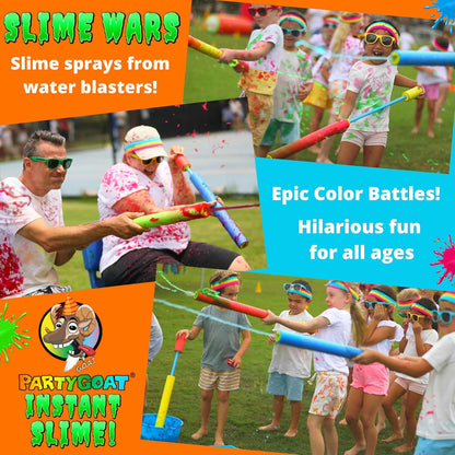 Party Goat Instant Green Slime Powder - Bulk Kit for 25 Gallons | Mix with Water for Fun Kids' Activities