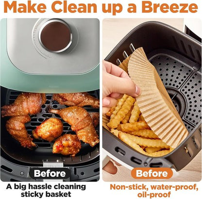 Air Fryer Liners - 400 Pcs Round Disposable Non-Stick Parchment Paper for 5-12 QT Air Fryers