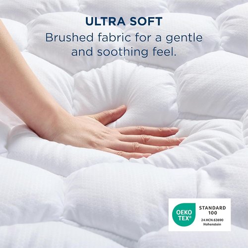 Bedsure Twin XL Mattress Pad - Soft Quilted Mattress Topper for College Dorms | Washable, 39x80 Inches, White