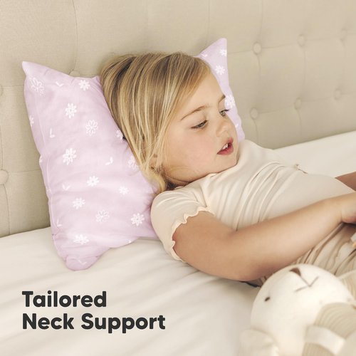 KeaBabies 2-Pack Toddler Pillows 2 Year Old to 5-13x18 Soft Organic Cotton Kids Pillow for Sleeping, Travel, School, Daycare, Nap, Toddler Bed, Machine Washable, Without Pillowcase (Daisy)
