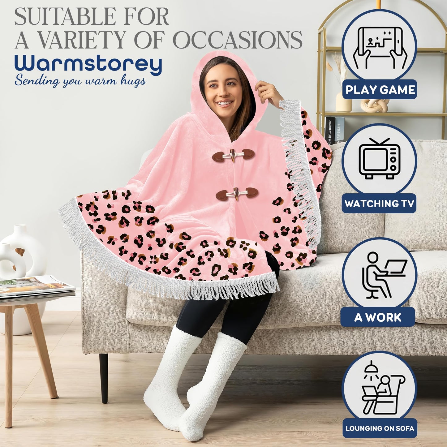 Warmstorey Mothers Day, Birthday Gift for Wife – Spoiled Wife Wearable Blanket Hoodie, Cozy Gift from Husband, Birthday Gift Ideas, Anniversary Present, Comfortable Wife Poncho for Mothers Day