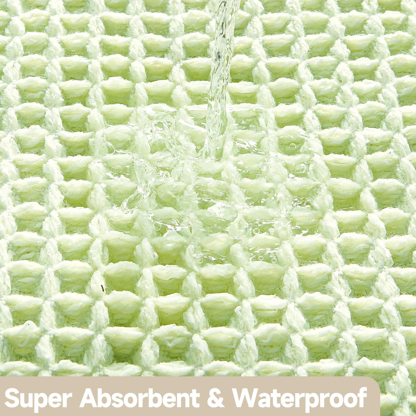 TYUU Waffle Bath Mat, Boho Bathroom Rugs Non Slip Washable Super Absorbent Quick Dry Cute Bath Mat Farmhouse Bathroom Decor, 48"x24" Pale Green
