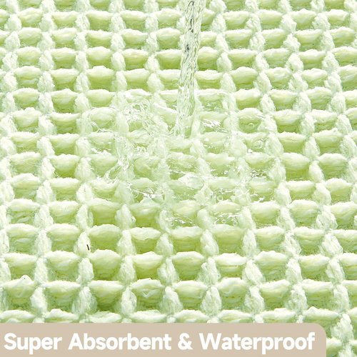 TYUU Waffle Runner Rug Bathroom, Boho Bathroom Rugs Non Slip Washable Long Super Absorbent Quick Dry Cute Bath Mat Farmhouse Bath Decor, 72"x24" Pale Green