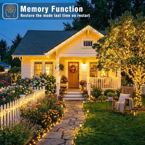300 LED Christmas Lights by [Brand Name] - 100FT Waterproof Plug-In String Lights | 8 Modes for Indoor/Outdoor Decor
