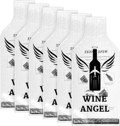 Reusable Wine Protector Travel Bag (6-pack) - Unbreakable Bottle Shipping Sleeve, Leak Proof & Double Layer Wine Bubble Wrap Sleeve, Travel Wine Bags for Suitcase Luggage