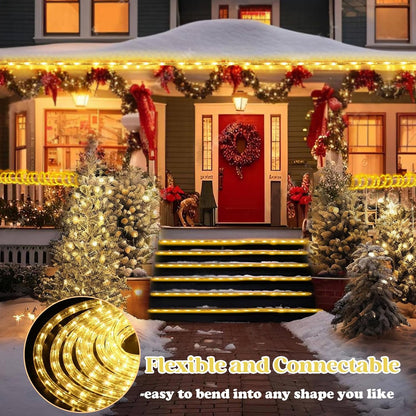 Vigdur LED Rope Lights - 30ft Waterproof Warm White Flexible Tube Lights for Outdoor Garden & Patio | 360 LEDs