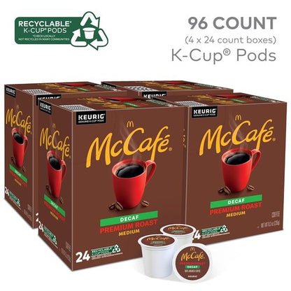 McCafe Premium Roast Decaf Coffee - Single Serve K-Cup Pods, 96 Count for Smooth Flavor