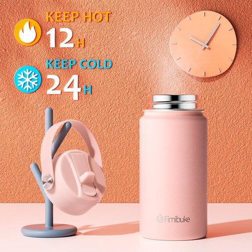 Fimibuke Kids Insulated Water Bottle - 14oz BPA-Free Stainless Steel Tumbler | Leak-Proof Design with Straw