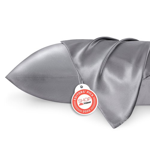 Bedsure King Size Satin Pillowcase Set of 2 - Dark Grey Pillow Covers for Hair and Skin with Envelope Closure, Similar to Silk Pillow Cases, Gifts for Women Men, 20x36 Inches, 2pcs