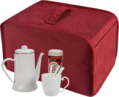 Red Toaster Cover - Dust & Fingerprint Protection with 2 Pockets | Machine Washable for 2 Slice Toasters