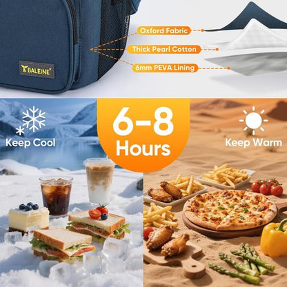 BALEINE Insulated Lunch Bag - Leakproof Cooler for 15 Cans | Adjustable Shoulder Strap, Medium Grey