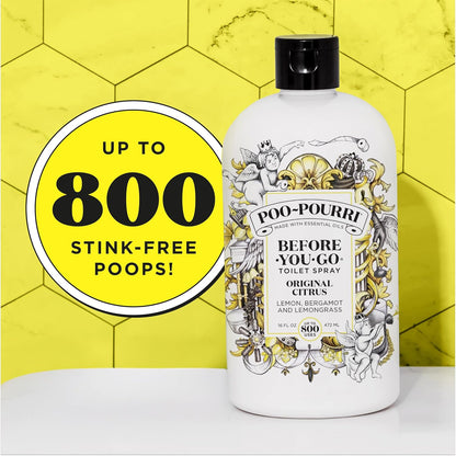 Poo-Pourri Toilet Spray Refill - Original Citrus, 16 Fl Oz | Up to 800 Uses, Essential Oil Deodorizer