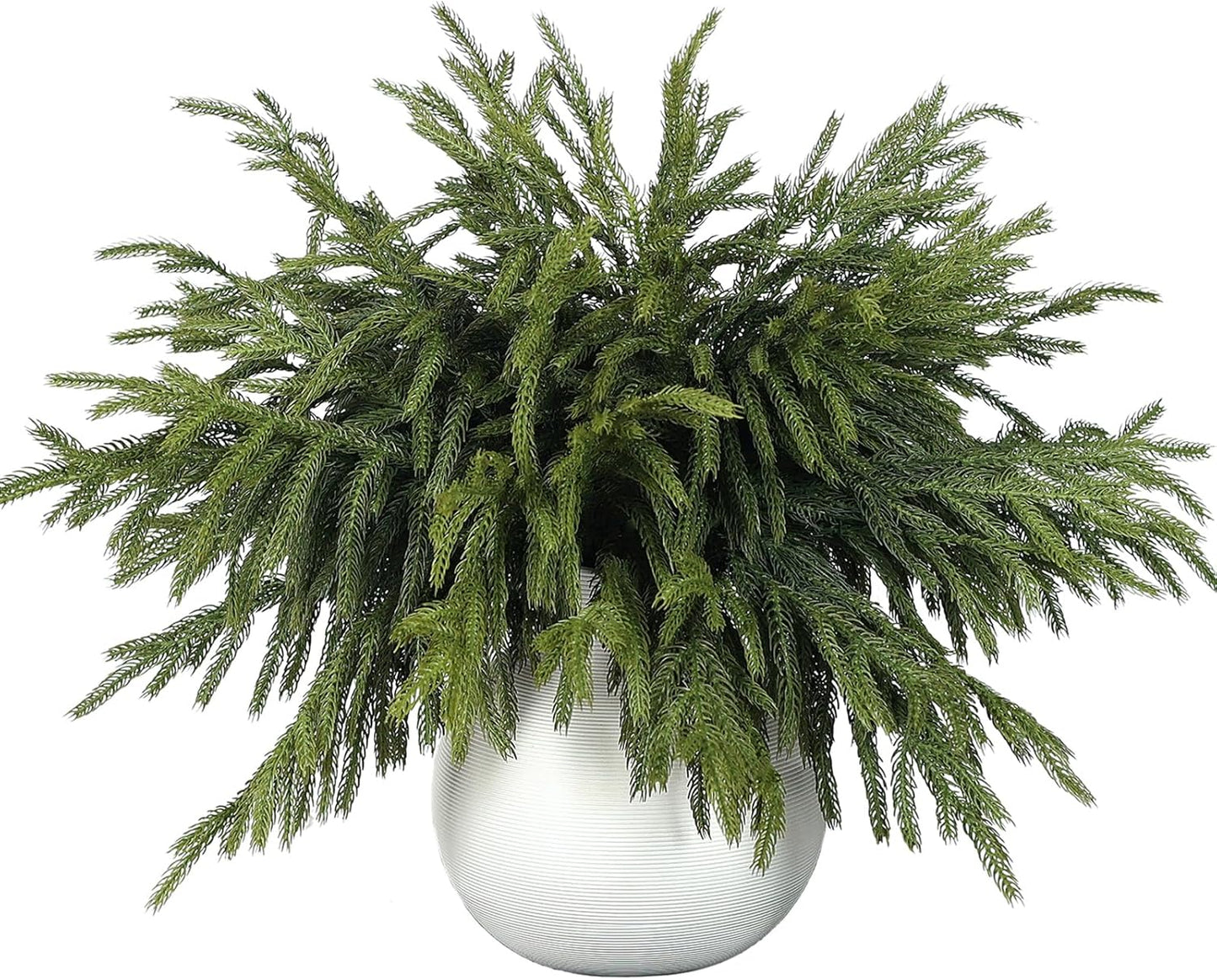 Skiennix 16 Pcs Real Touch Norfolk Pine Branches - 18" Faux Greenery for DIY Crafts & Home Decor
