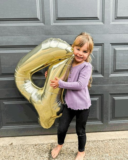 Light Gold Number 8 Balloon - 40 Inch Giant Foil Balloon for 8th Birthday Party Decorations