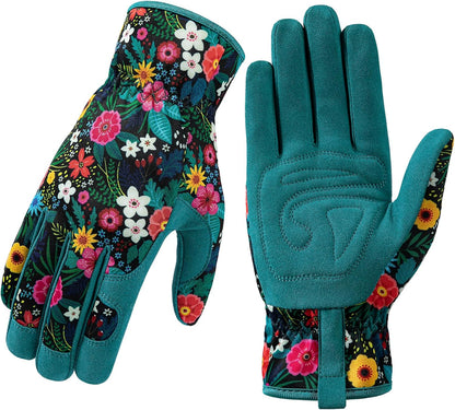 Trifabricy Gardening Gloves - Breathable Leather, Thorn-Proof & Puncture-Resistant | Women's Size