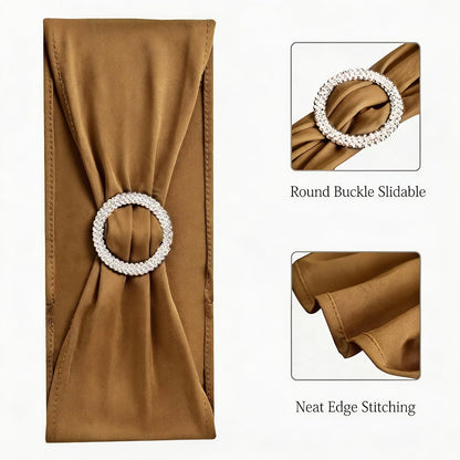 Bran Spandex Chair Sashes - Light Brown Wedding & Party Decor | Pack of 50