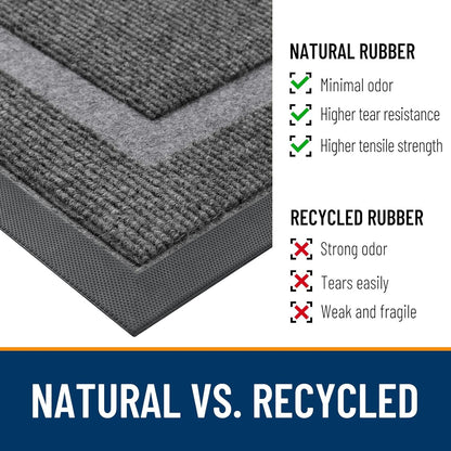 OLANLY Waterproof Front Door Mat - All-Season Indoor/Outdoor Doormat, Easy Clean, 29.5x17, Dark Grey