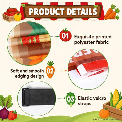 Farmers Market Pretend Play Foam Sofa Panel for Kids - Large 94x85 cm