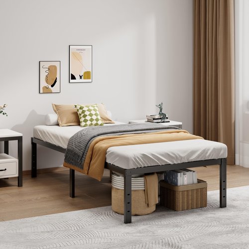 LUMUNANCE Metal Bed Frame Twin Size - 16 Inch Heavy-Duty Twin Platform Bed Frame No Box Spring Needed, Easy Assembly, Noise-Free, Sturdy Mattress Foundation, Underbed Storage Space