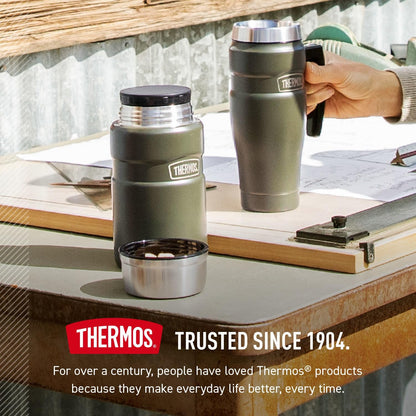 THERMOS Stainless King Vacuum-Insulated Food Jar - 24 Ounce Capacity, Matte Steel Finish