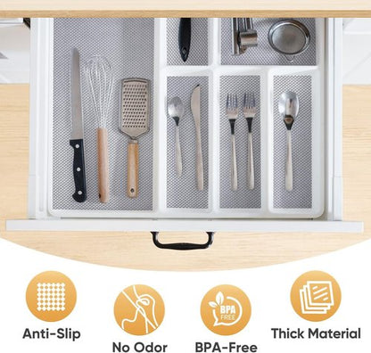 BALEINE Cabinet Liner - Non-Adhesive, Non-Slip Drawer & Shelf Protector | 12 in x 10 Ft, Gray