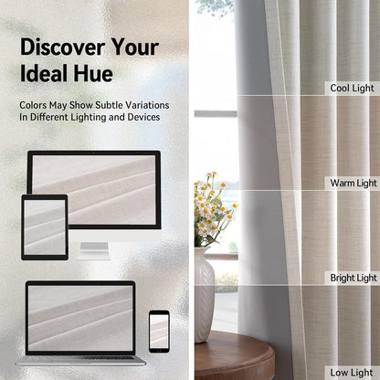 Skiennix 100% Blackout Sliding Door Curtains - Extra Wide Grommet Drapes 50”W x 63”L in Beige